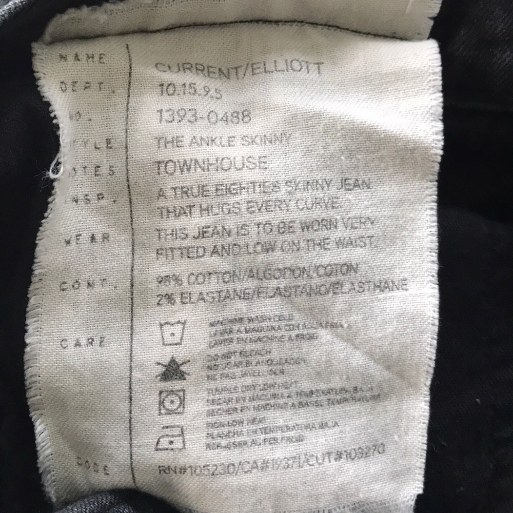 Current/Elliott Ankle Skinny Jean sz 24 - Picture 2 of 5